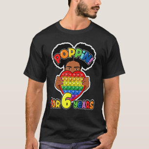 6th Birthday Pop It Fidget African American Kids G T-Shirt