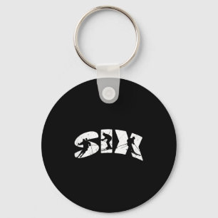 6th Birthday Retro Ski Skiing 6 Year Old Boys Girl Keychain