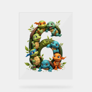 6th Birthday Sea Turtle Tortoise Theme Party 6 Yea Acrylic Sign