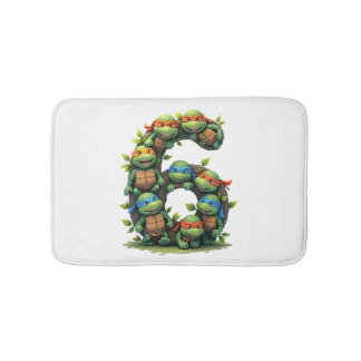 6th Birthday Sea Turtle Tortoise Theme Party 6 Yea Bath Mat