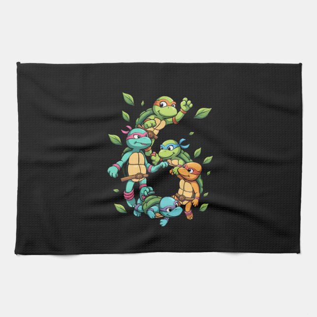 6th Birthday Sea Turtle Tortoise Theme Party 6 Yea Kitchen Towel (Horizontal)