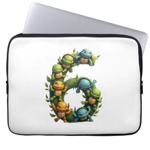6th Birthday Sea Turtle Tortoise Theme Party 6 Yea Laptop Sleeve