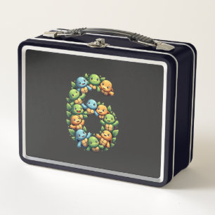 6th Birthday Sea Turtle Tortoise Theme Party 6 Yea Metal Lunch Box