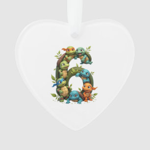 6th Birthday Sea Turtle Tortoise Theme Party 6 Yea Ornament
