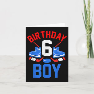 6th Birthday Shirt For Girls Boys 6 Yrs Old Ice Ho Card