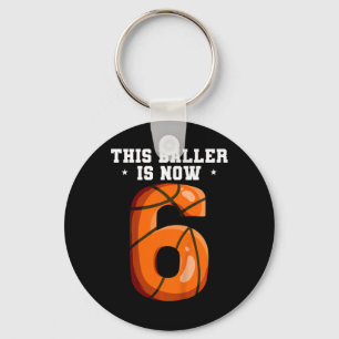 6th Birthday Sketll 1  Keychain