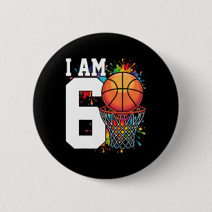 6th Birthday Sketll I'm 6 Six Year Old Bday Boys  2 Inch Round Button