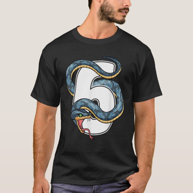 6th Birthday Snake Lover Six 6 Year Old Birthday B T-Shirt (Front)