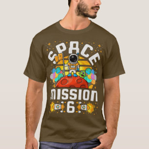 6th Birthday Space Mission 6 Years Old Astronaut  T-Shirt