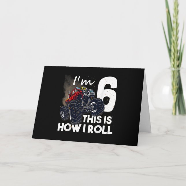 6th Birthday T Boy Monster Truck 6 Years Old Gift Invitation (Front)