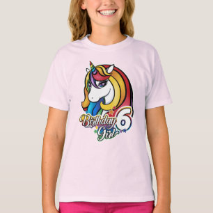 6th Birthday Unicorn T-shirt for girls.
