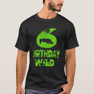 6Th Birthday Wild Kid 6 Years Old Zoo Theme Animal T-Shirt