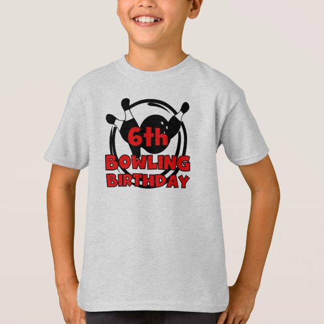 6th Bowling Birthday T-Shirt (Front)