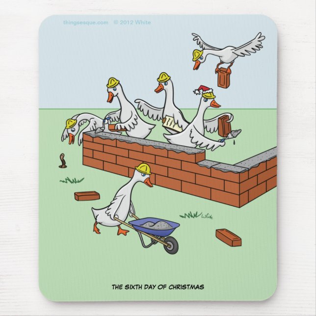 6th Day of Christmas (Six Geese a-Laying) Mousepad (Front)