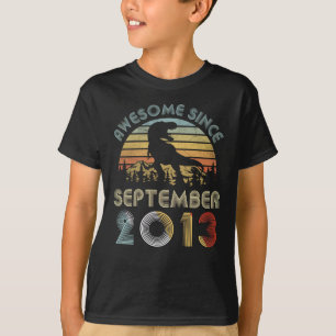 6th Dinosaur Birthday 6 Year Old September 2013 T-Shirt