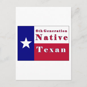 6th Generation Native Texan Flag Postcard