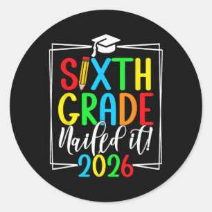 6th Grade 2026 Sixth Grade Graduation _1 Classic Round Sticker
