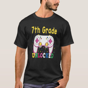6th Grade Achieved 7th Grade Unlocked White Colorf T-Shirt