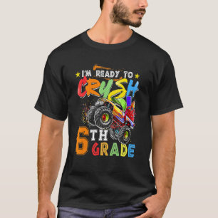 6th Grade Dinosaur Monster Truck Back To School Bo T-Shirt