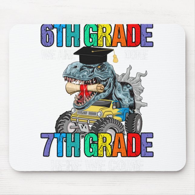 6th Grade Graduation Magical Dinosaur Mouse Pad (Front)