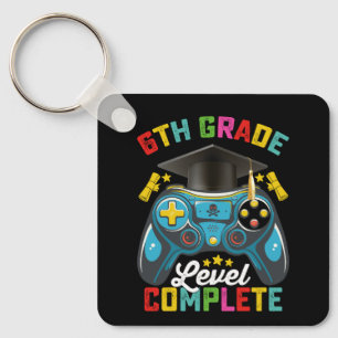 6th Grade Level Complete Graduation Gaming Gamer Keychain