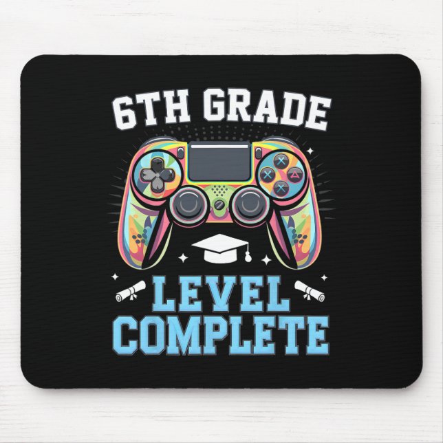 6th Grade Level Complete Last Day Of School Gamer  Mouse Pad (Front)