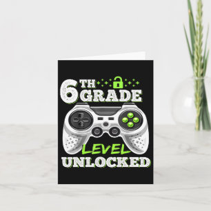 6th Grade Level Unlocked Video Game Back To School Card