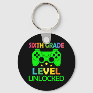 6th Grade Level Unlocked Video Game Back to School Keychain