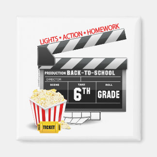 6th Grade Movie Clapboard Magnet