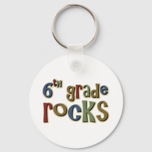 6th Grade Rocks Sixth Keychain