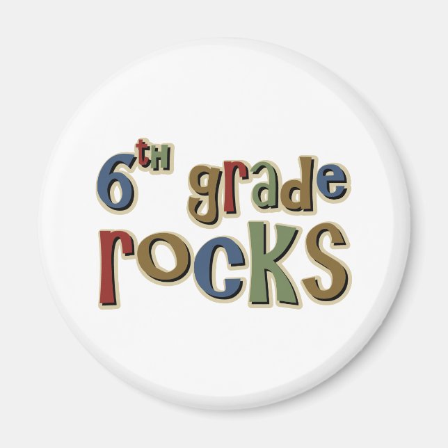 6th Grade Rocks Sixth Magnet (Front)