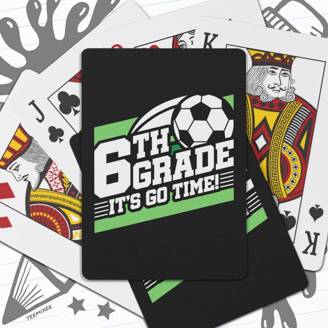 6th Grade Soccer Football First Day Back To School Playing Cards (Creator Uploaded)
