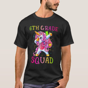 6th Grade Squad Dabbing Unicorn Girls Kids Back To T-Shirt