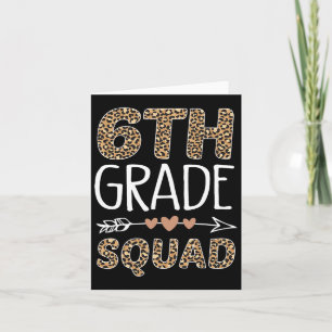 6th Grade Squad Leopard Teacher Student  Card