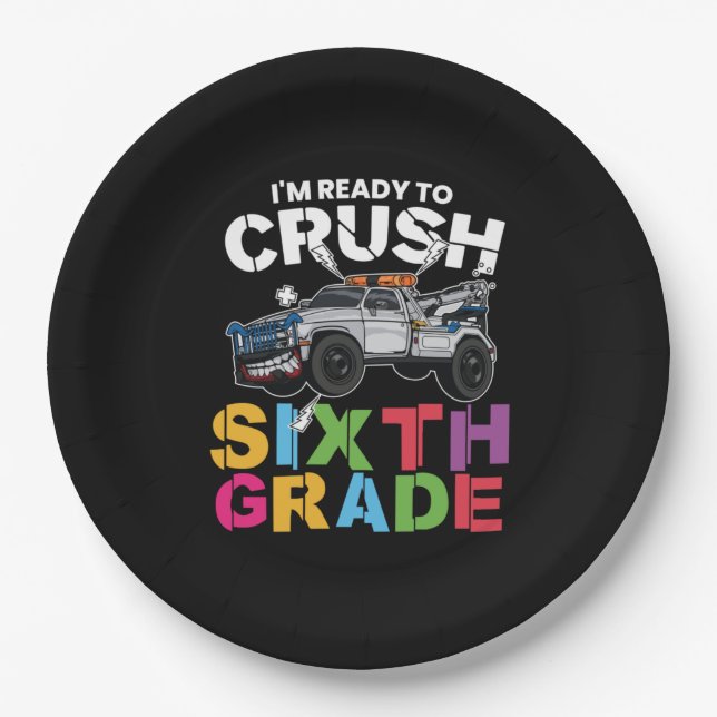 6th Grade Teacher Crush To Sixth Grade Paper Plate (Front)