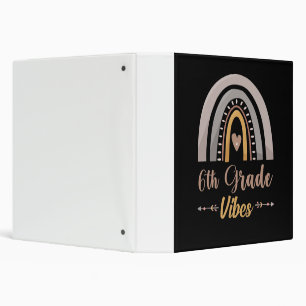 6th Grade Vibes Rainbow Sixth Grade Back to School Binder