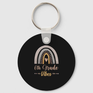6th Grade Vibes Rainbow Sixth Grade Back to School Keychain
