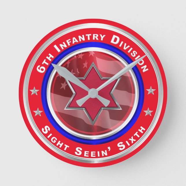 6th Infantry Division Keepsake Round Clock (Front)