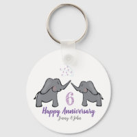6th iron wedding anniversary elephant couple gift