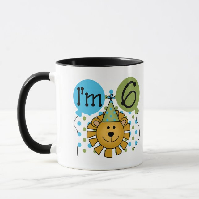 6th Lion Birthday Mug (Left)