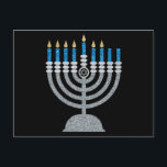 6th Night of Hanukkah Glitter Postcard<br><div class="desc">Hanukkah 2022 will begin in the evening of Sunday 18 December and ends in the evening of Monday 26 December</div>