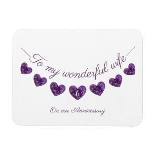 6th or any purple wedding anniversary wife magnet