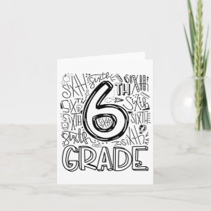 6th Sixth Grade Typography Team Kids Teacher Ck To Card