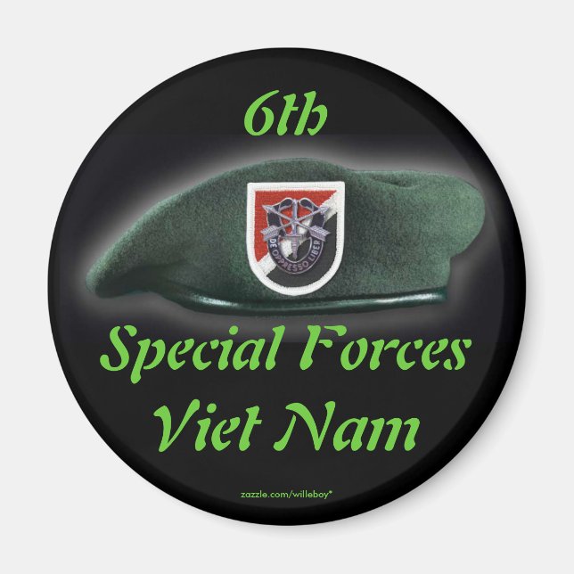 6th special forces Green Berets nam flash Magnet (Front)
