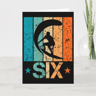 6th Surfing Birthday 6 Year Old 6yr Boy Girl Birth Card