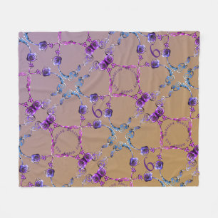 6th Wedding Anniversary Amethyst Roses  Fleece Blanket