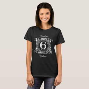 6th wedding anniversary distressed crest T-Shirt