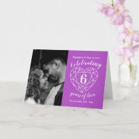 6th Wedding Anniversary heart purple amethyst