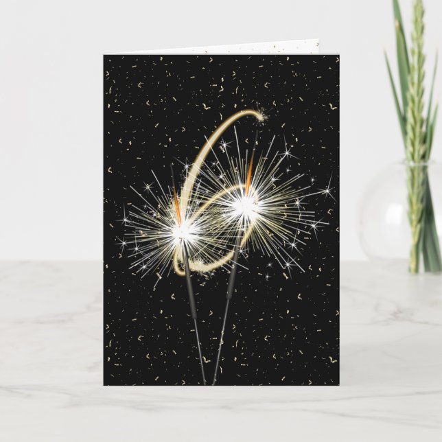 6th wedding anniversary sparklers card (Front)