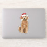 6x6 Custom-Cut Christmas Sticker of golden doodle<br><div class="desc">6x6 Custom-Cut Christmas Vinyl Sticker of golden doodle  Created by bearsandmore</div>